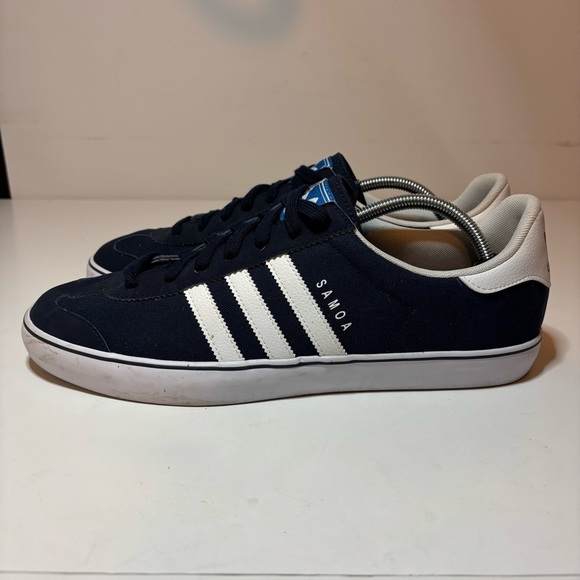 Adidas Samoa Vulc Shoes Men's Size 11.5 Suede Sneakers Low Top Blue White C76445 - Picture 1 of 9